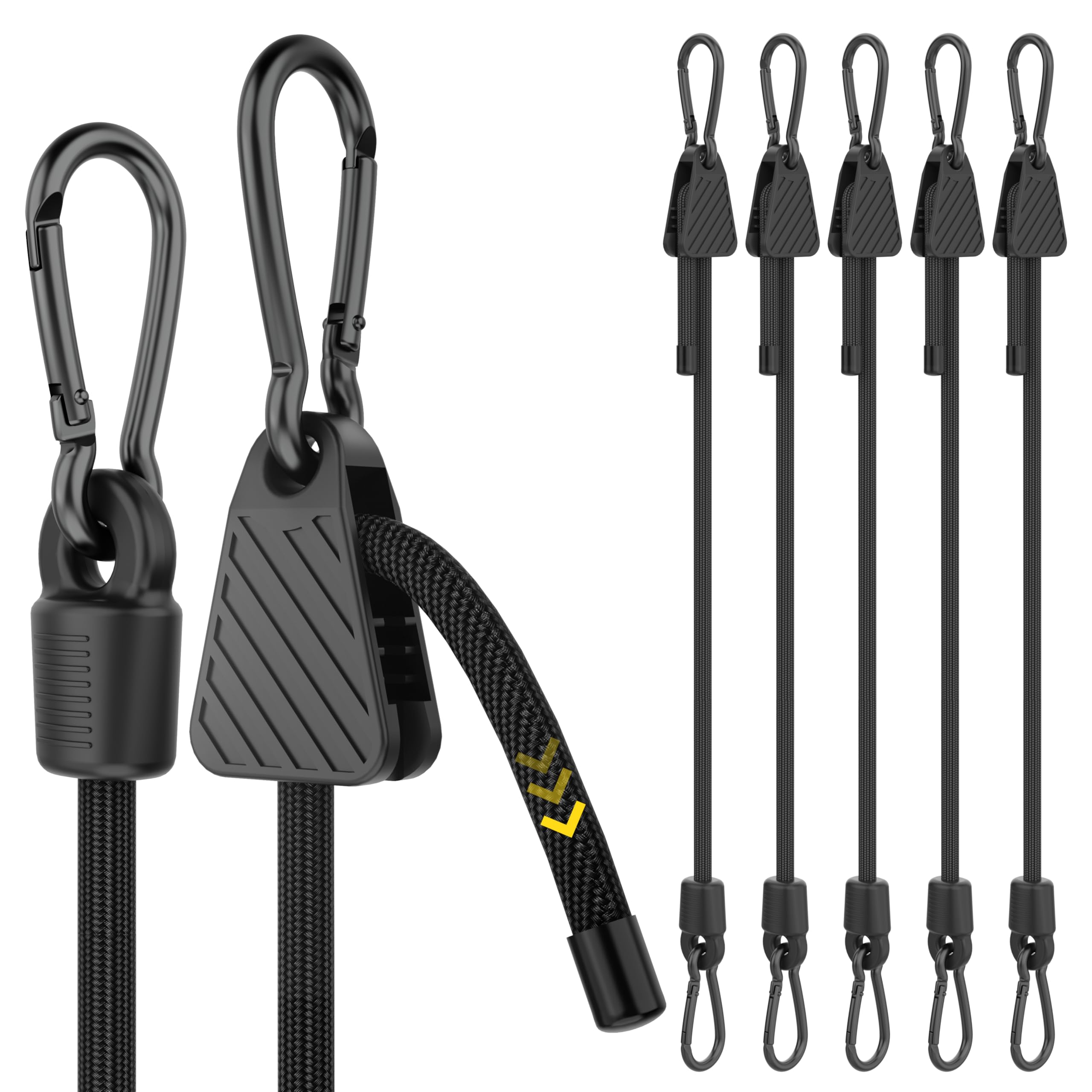 Rugtol adjustable bungee cords with hooks in a versatile cargo setup.