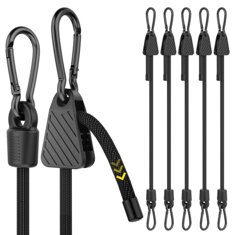 Rugtol adjustable bungee cords with hooks in a versatile cargo setup.