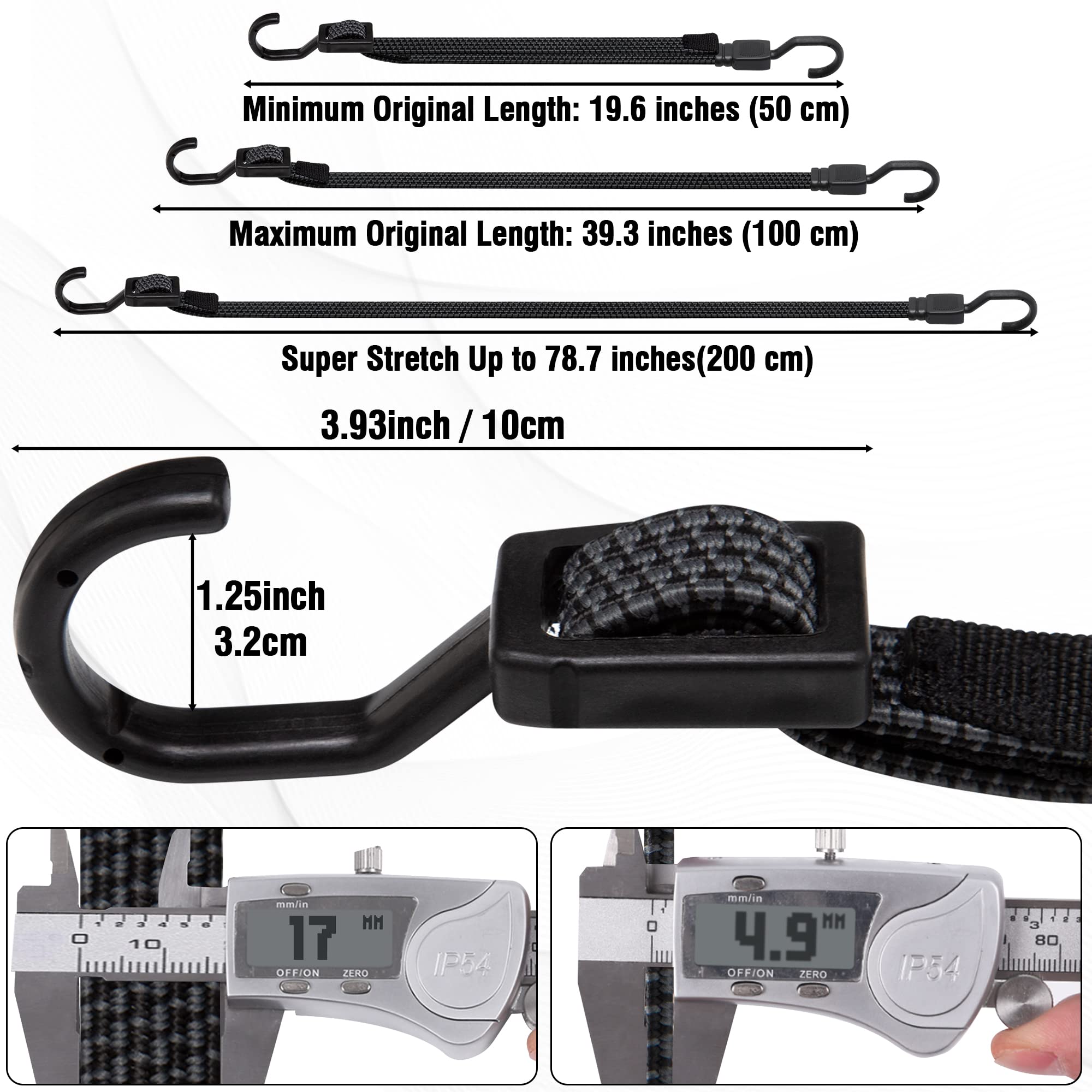 Rugtol bungee cords hooks feature anti-corrosion metal and non-scratch coating protecting gear