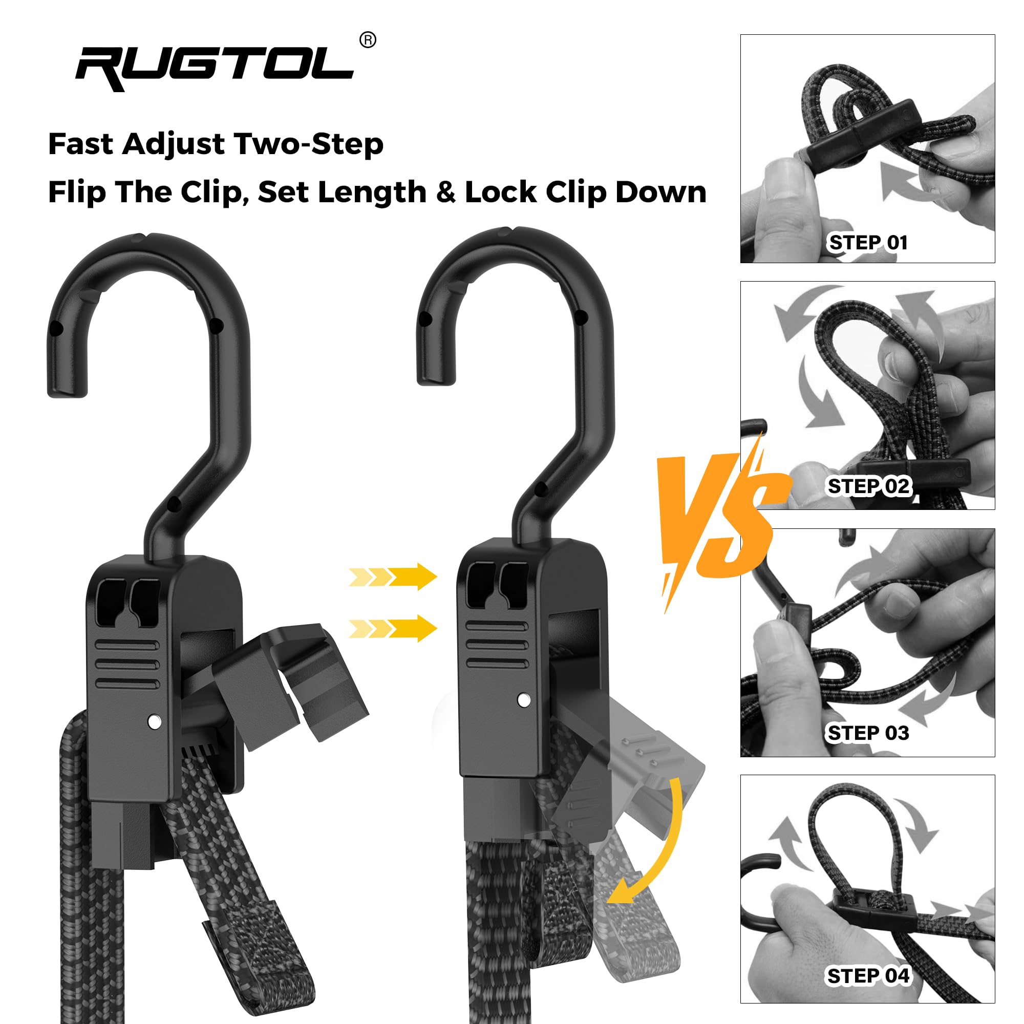 Rugtol natural latex core delivers high elasticity for versatile use.