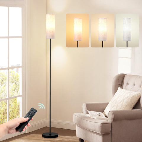 Ruhaieba 68in floor lamp with beige linen shade for cozy ambient lighting in living rooms