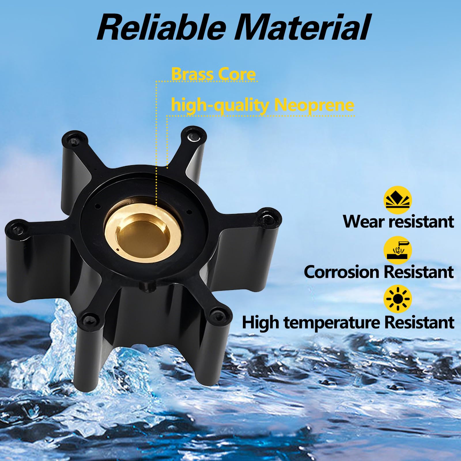 RUHUALIFE brass-core impeller detail for high-temperature stability.
