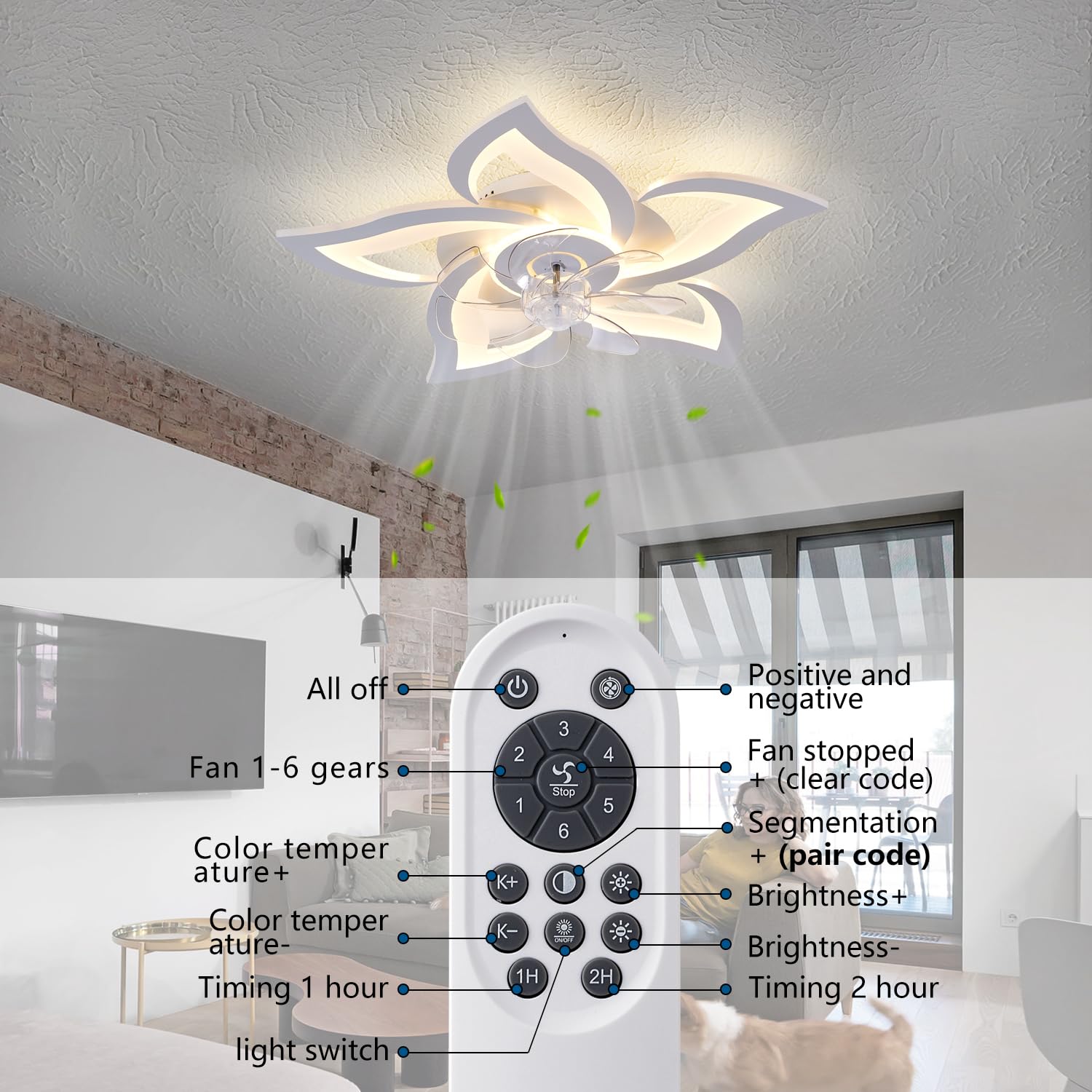Ruibutrade flush-mount ceiling fan remote control delivers quiet cooling and convenience.