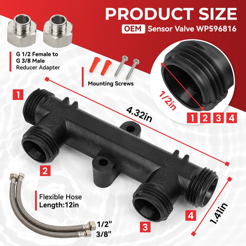 RuieHang WP596816 sensor valve enables efficient hot water recirculation.