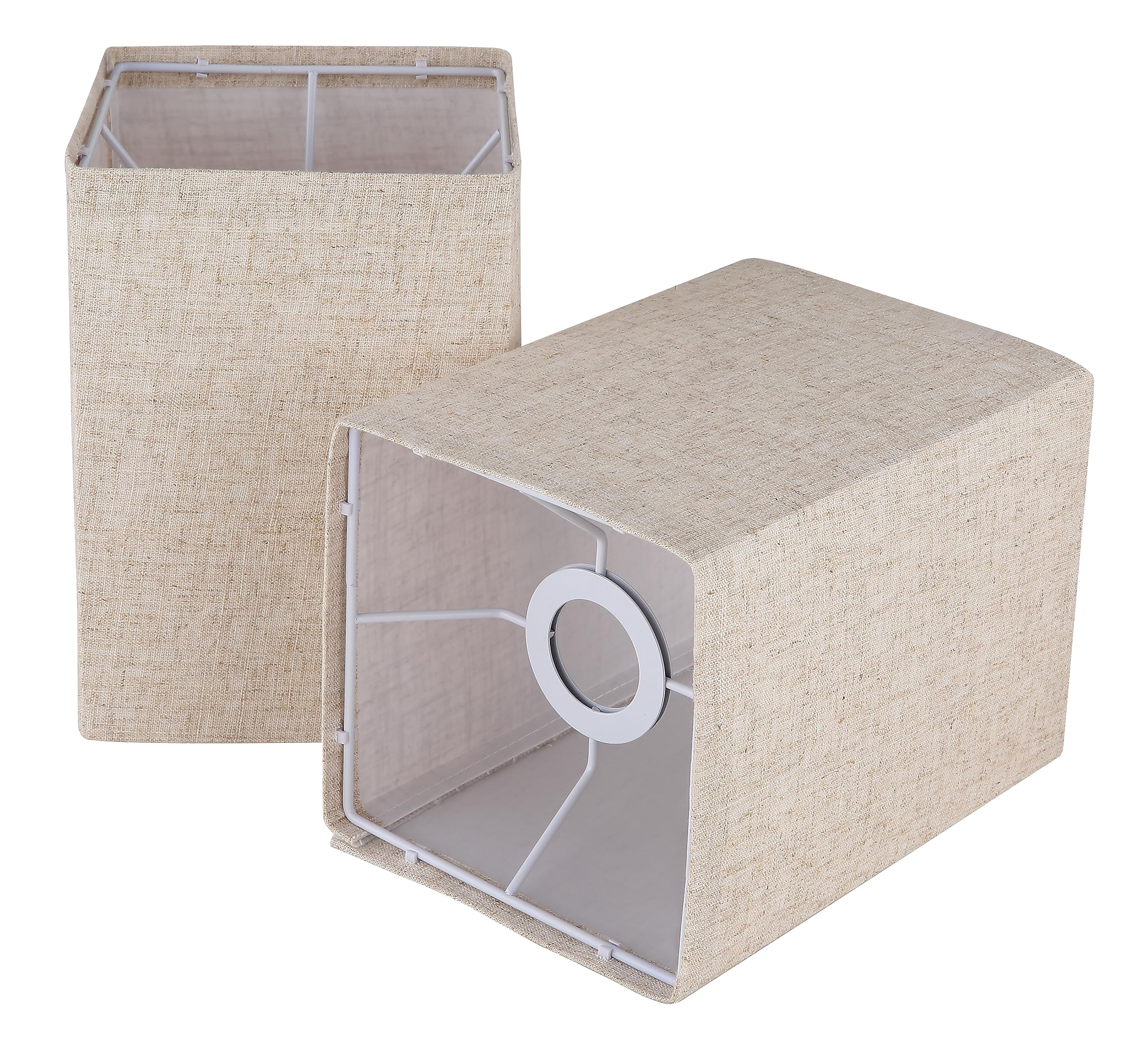 Ruiever drum lampshade beige top view shows natural linen texture