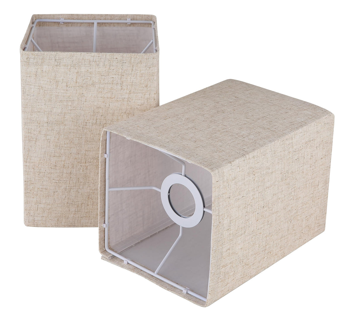 Ruiever drum lampshade beige top view shows natural linen texture