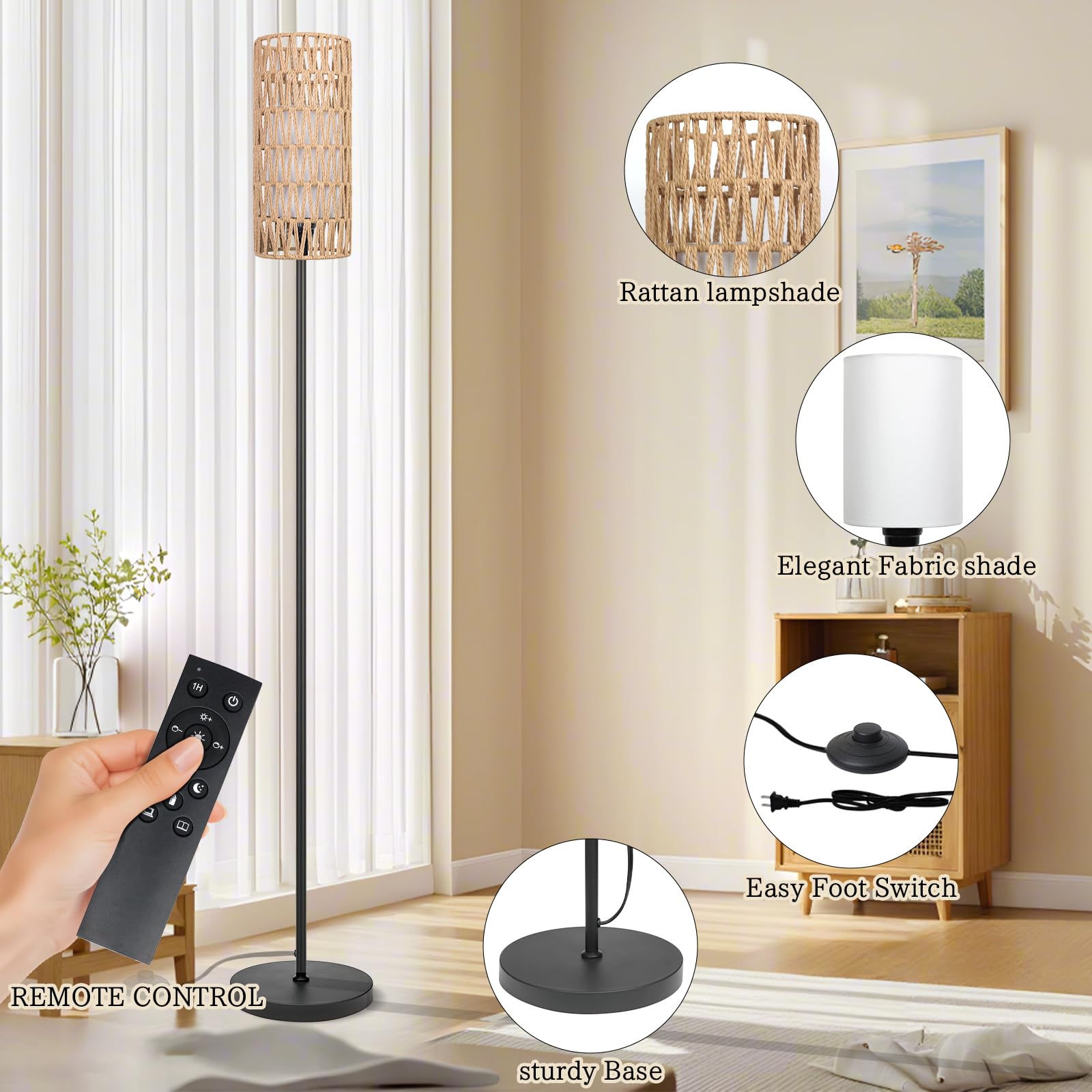 Ruiever floor lamp with E26 compatibility for flexible bulb choices.