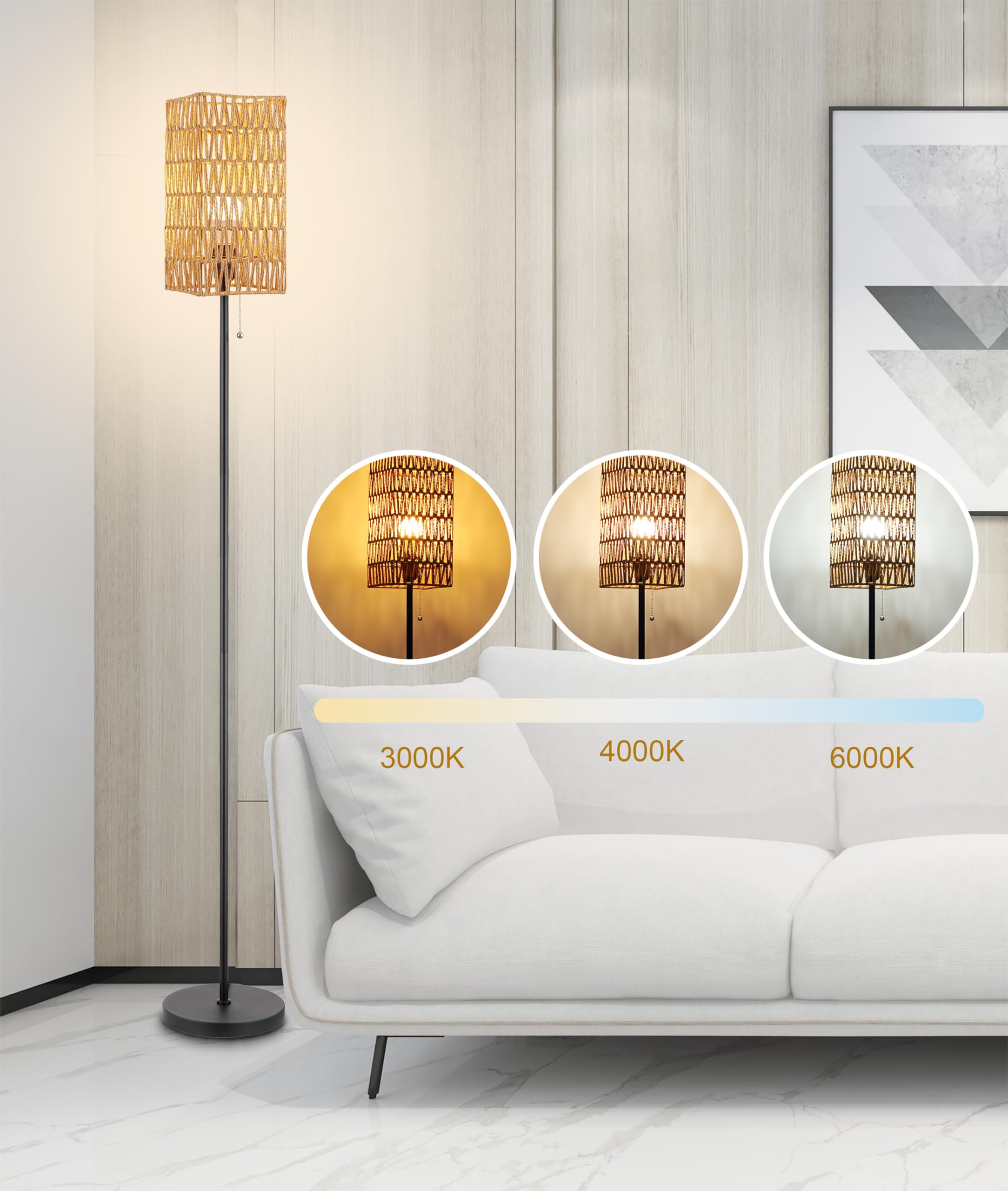 Ruiever floor lamp energy-saving LED bulb reduces electricity use.
