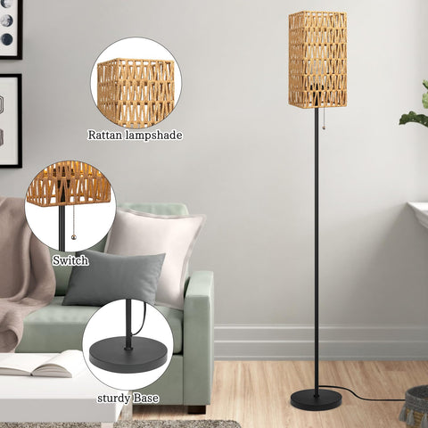 Ruiever floor lamp foot switch enables easy on/off without bending.
