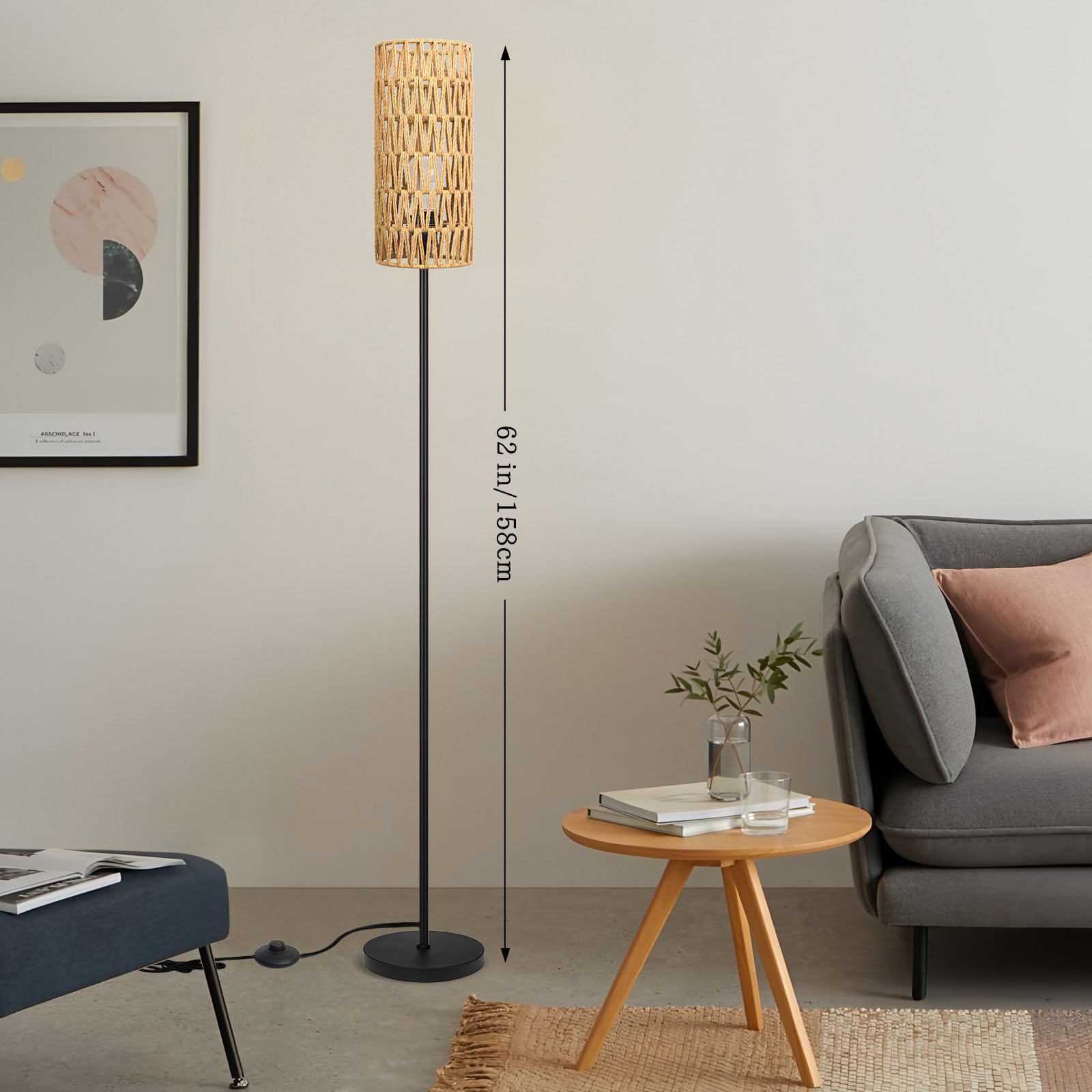 Ruiever handmade rattan shade close-up highlighting natural texture and warm glow.