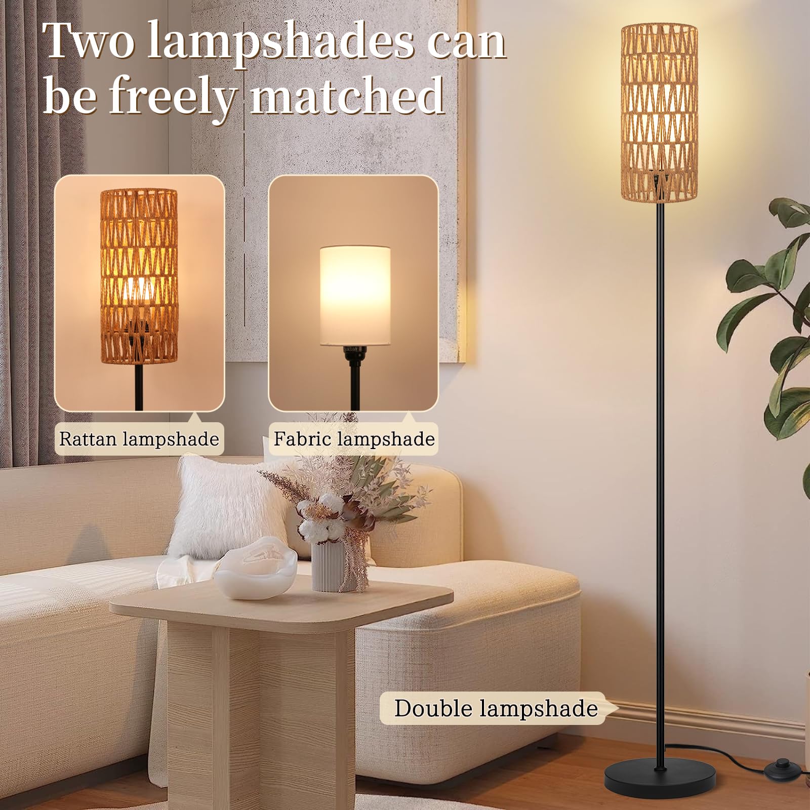 Ruiever floor lamp installation is quick and tool-free.