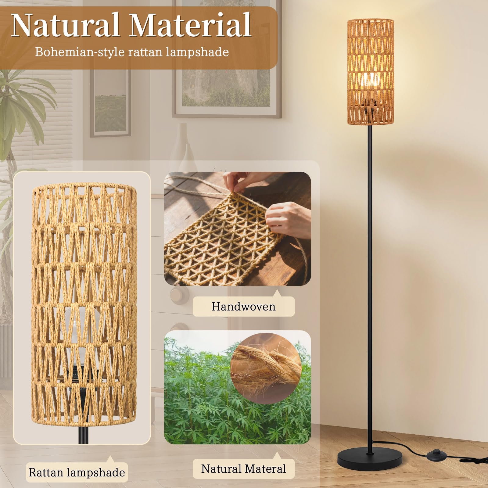 Ruiever lamp creates ambient living room lighting for movie nights.