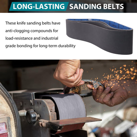 RUIHONGV 8-pack 1000 grit belts for fine polishing and deburring.