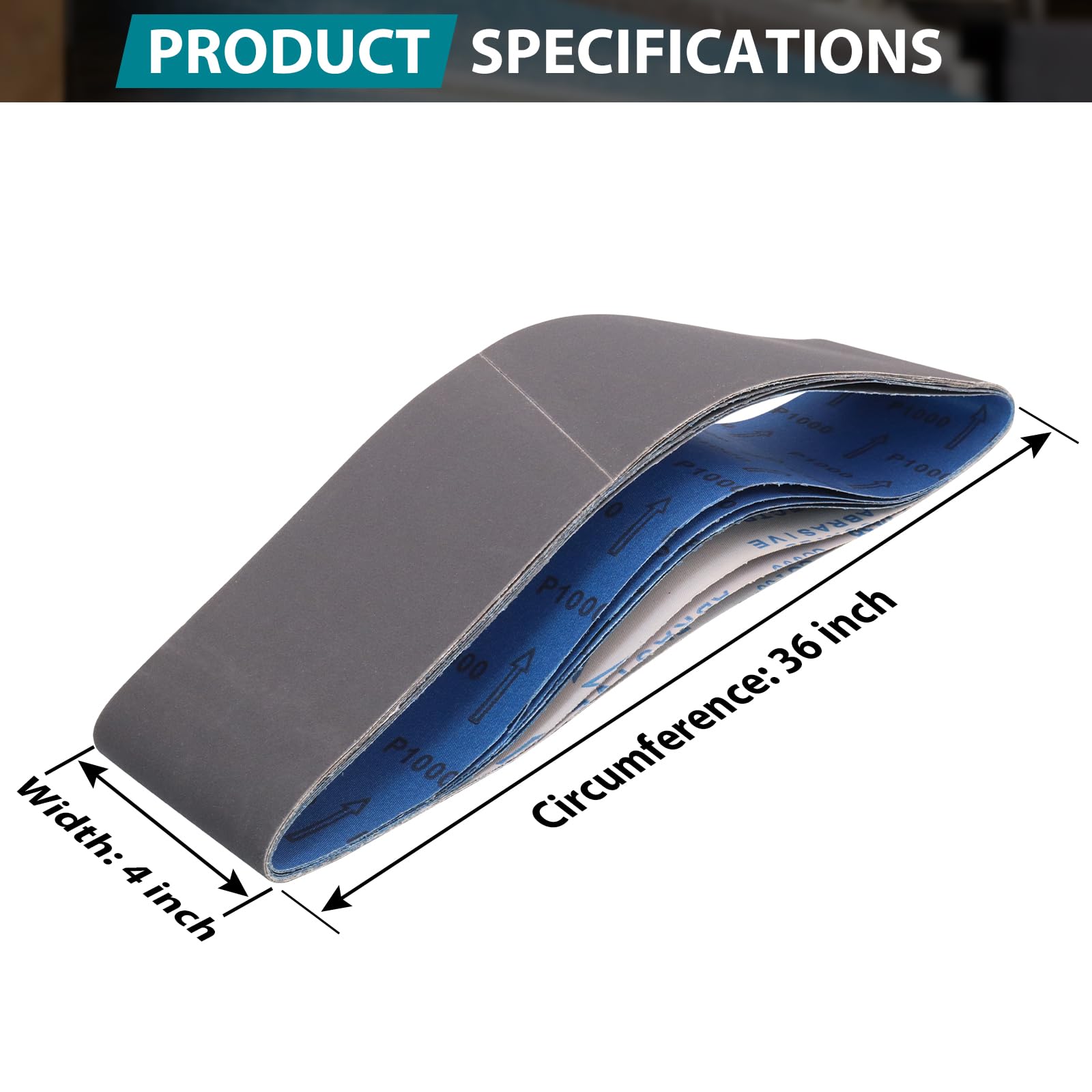 RUIHONGV 8-pack 600 grit belts for faster material removal on stone and metal.