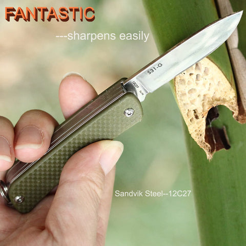 Ruike 12C27 stainless steel blade delivers sharp edge and corrosion resistance.