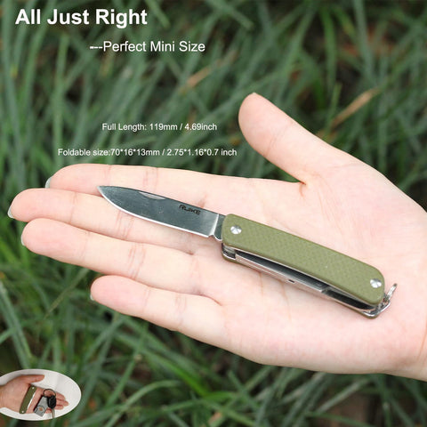 Ruike folding 6-in-1 multitool shown in compact form for easy access.