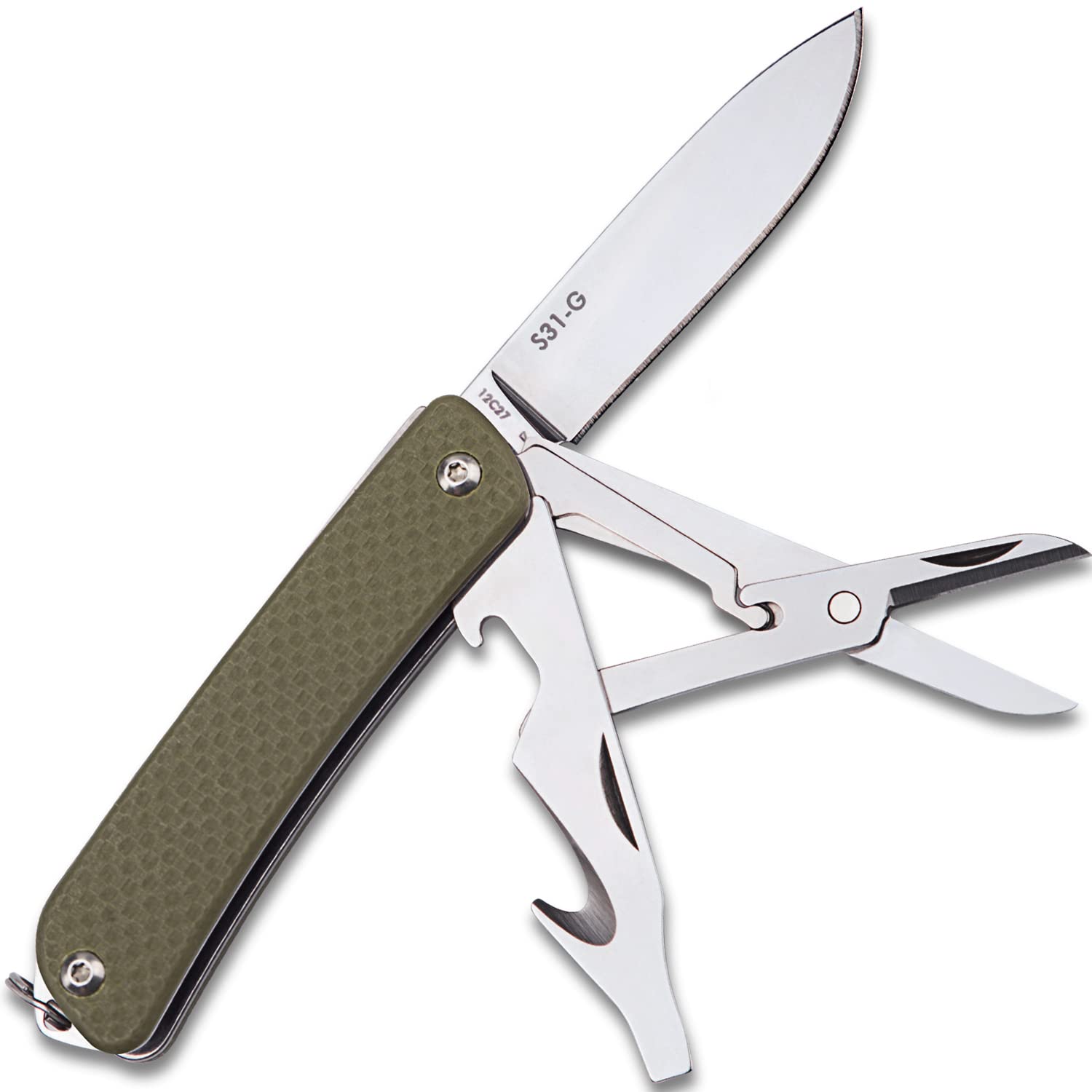 Ruike keychain small pocket knife with compact blade for everyday carry.