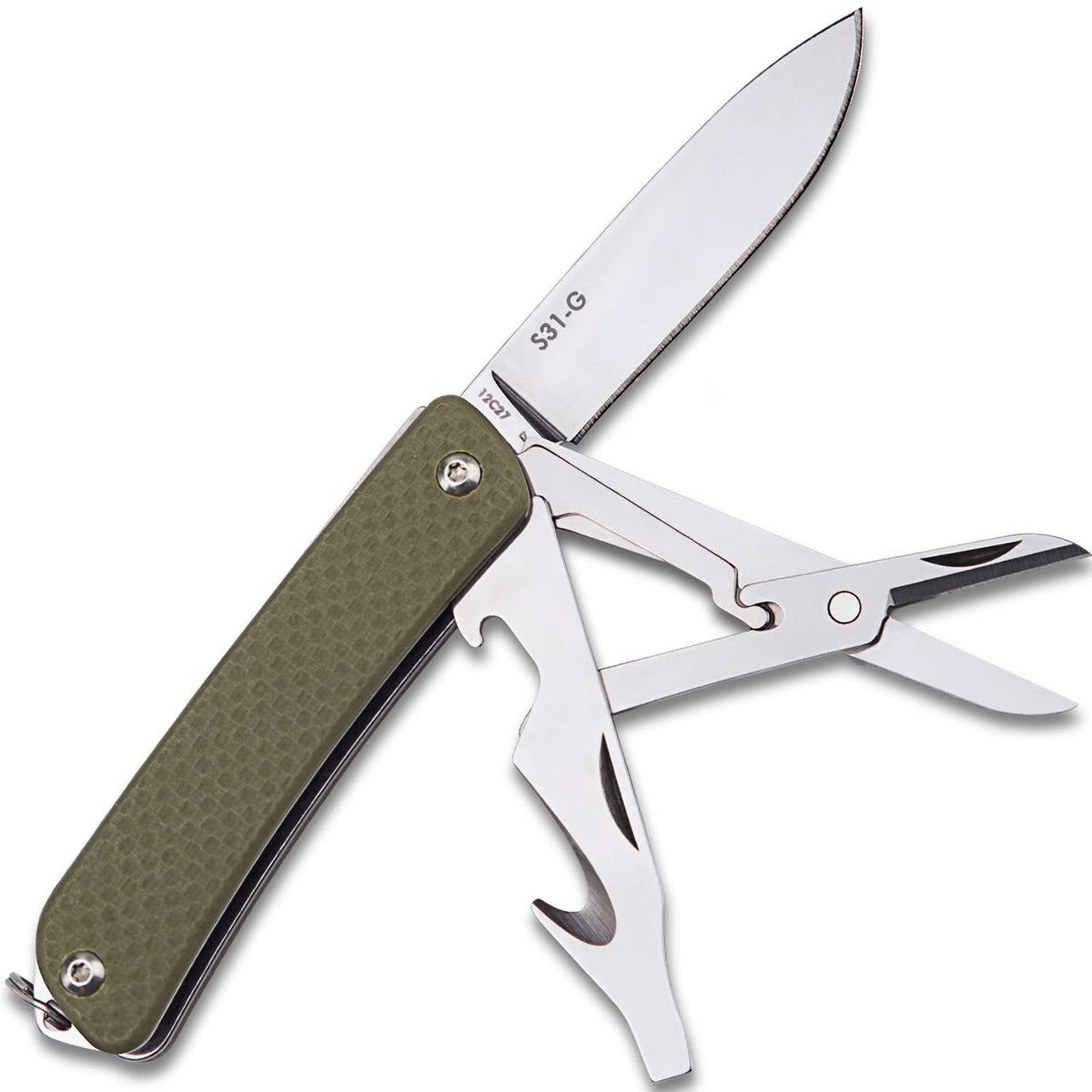 Ruike keychain small pocket knife with compact blade for everyday carry.
