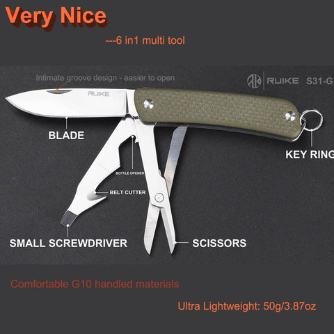 Ruike Philips screwdriver accessory integrated into compact multitool.
