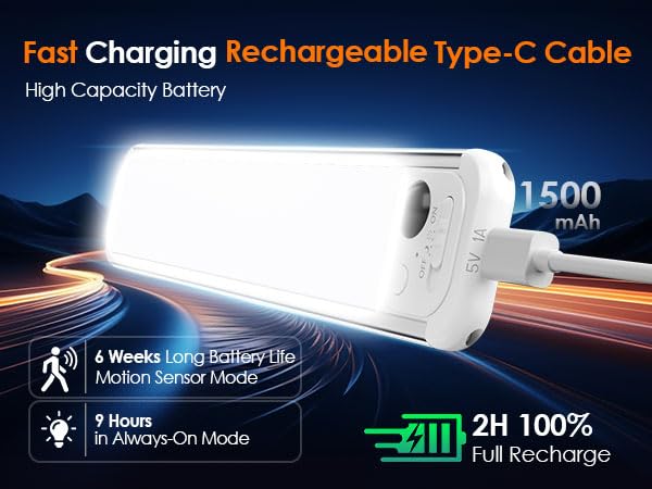 RUIKORING USB-C rechargeable battery for easy recharging