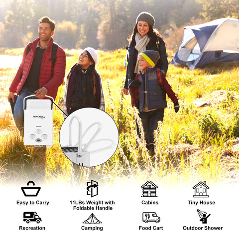 RUINOPAR on-demand hot water 1.58 GPM ideal for RV showers.