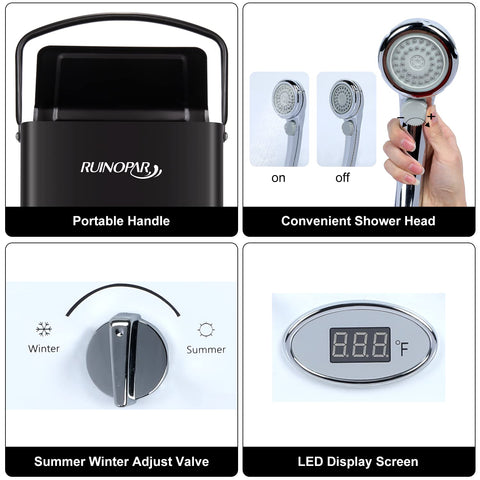 RUINOPAR portable heater with carrying handle for easy transport