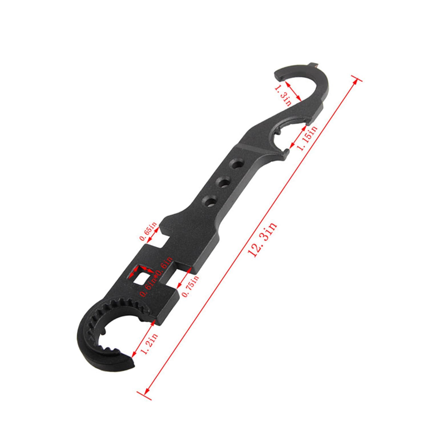 Ruiooy wrench includes a wall-hanging hook for convenient storage.