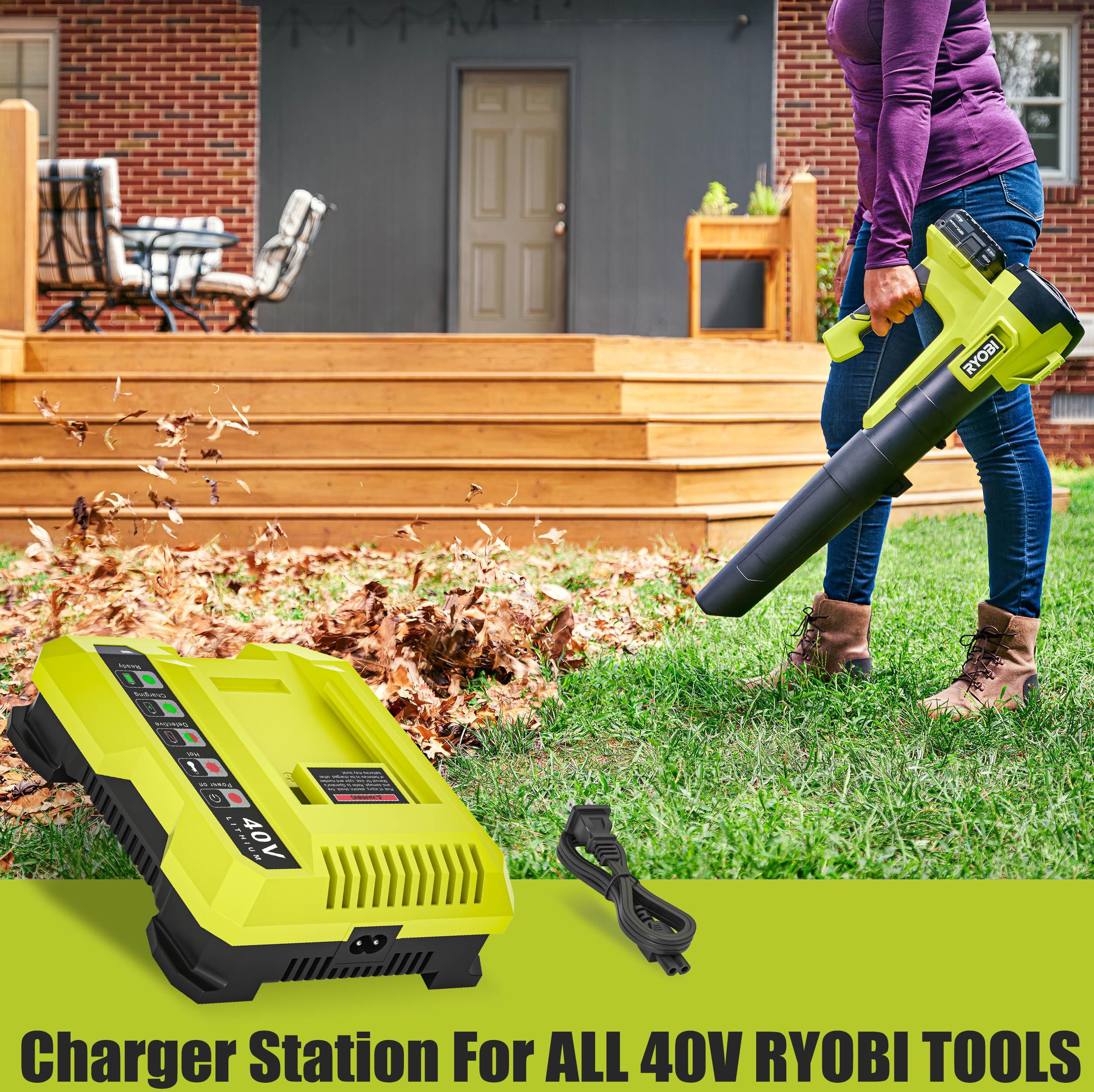 RUIQIU 40V charger DC output at 2A for steady charging