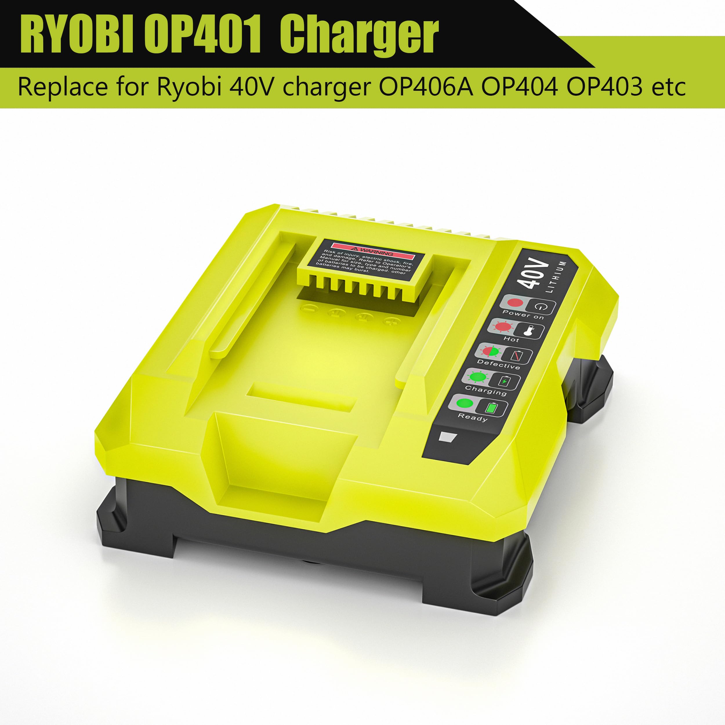 RUIQIU 40V charger accepts 100–240V input for global use
