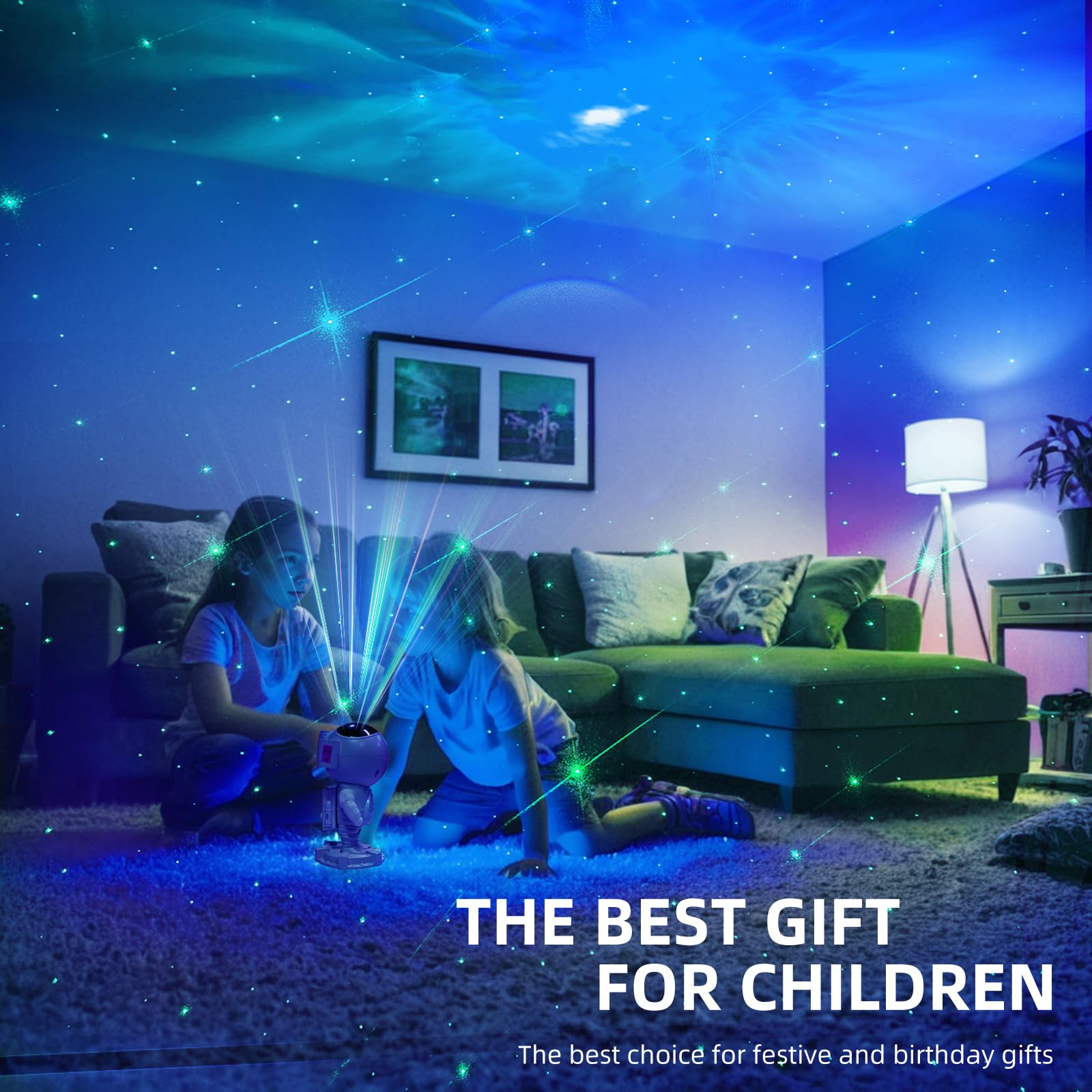 RUISHINE Galaxy Projector Night Light white noise option for focus or wind down.