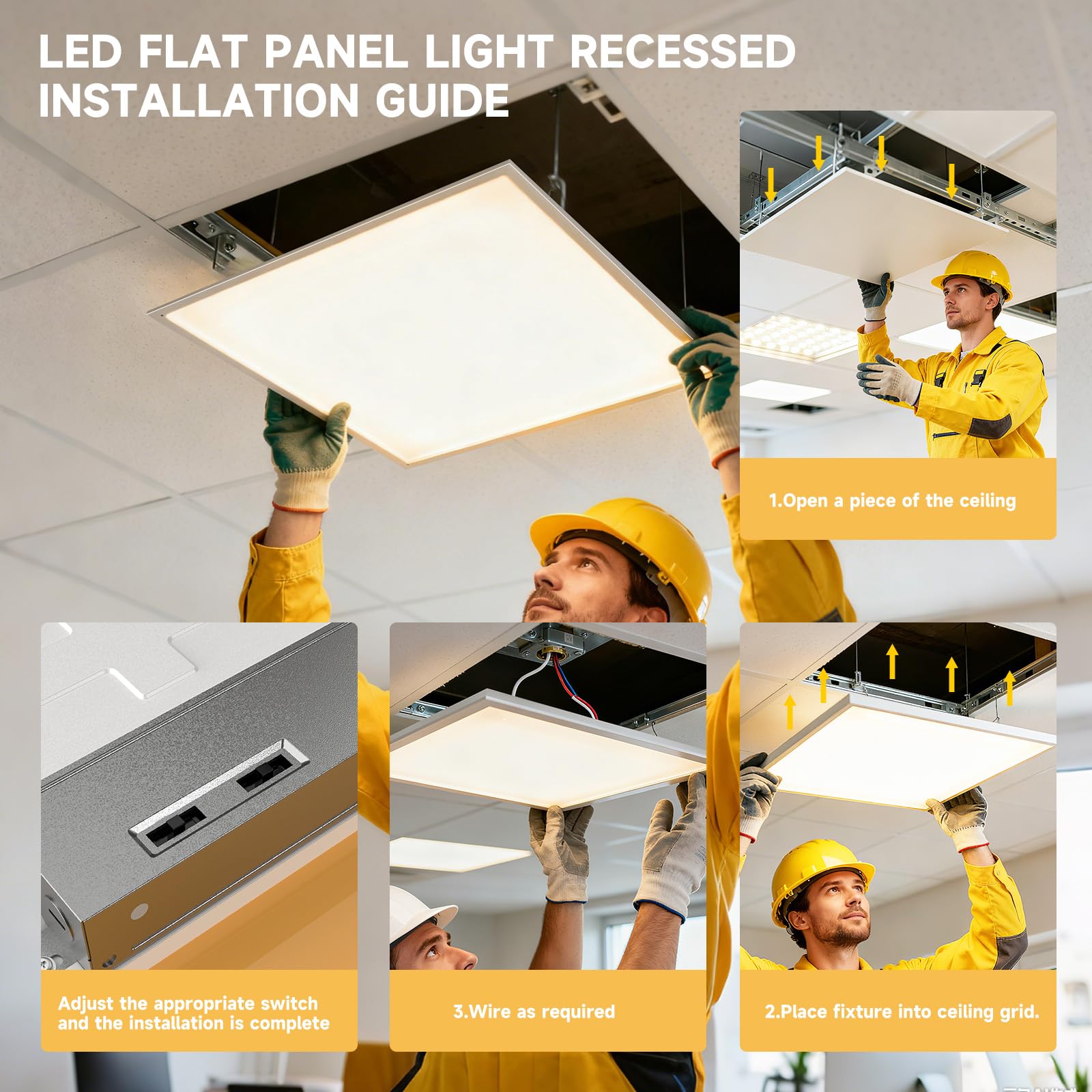 RUISUN 2x4 LED panel UL-listed certifications close look.