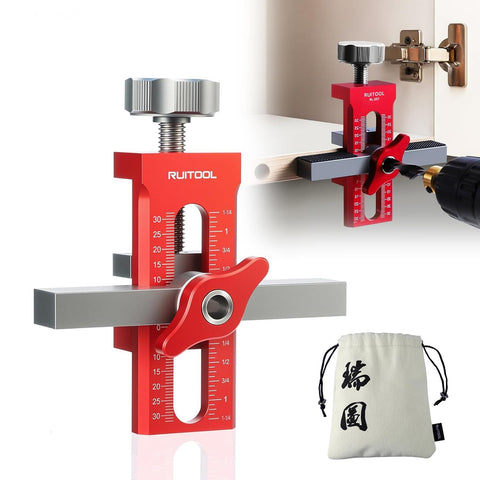 RUITOOL 2in1 jig on frameless cabinet for precise alignment