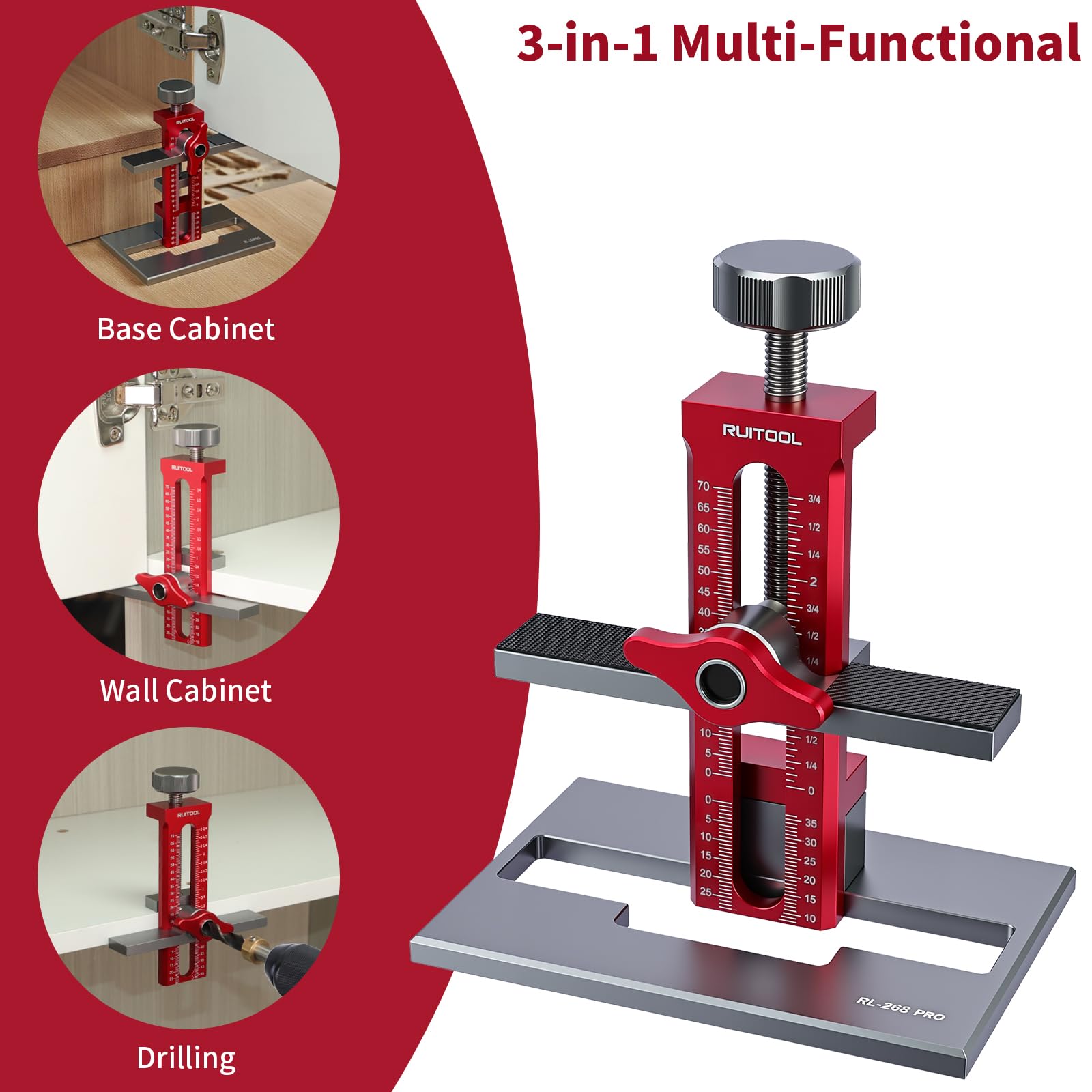 RUITOOL aluminium alloy construction for durable, stable mounting.
