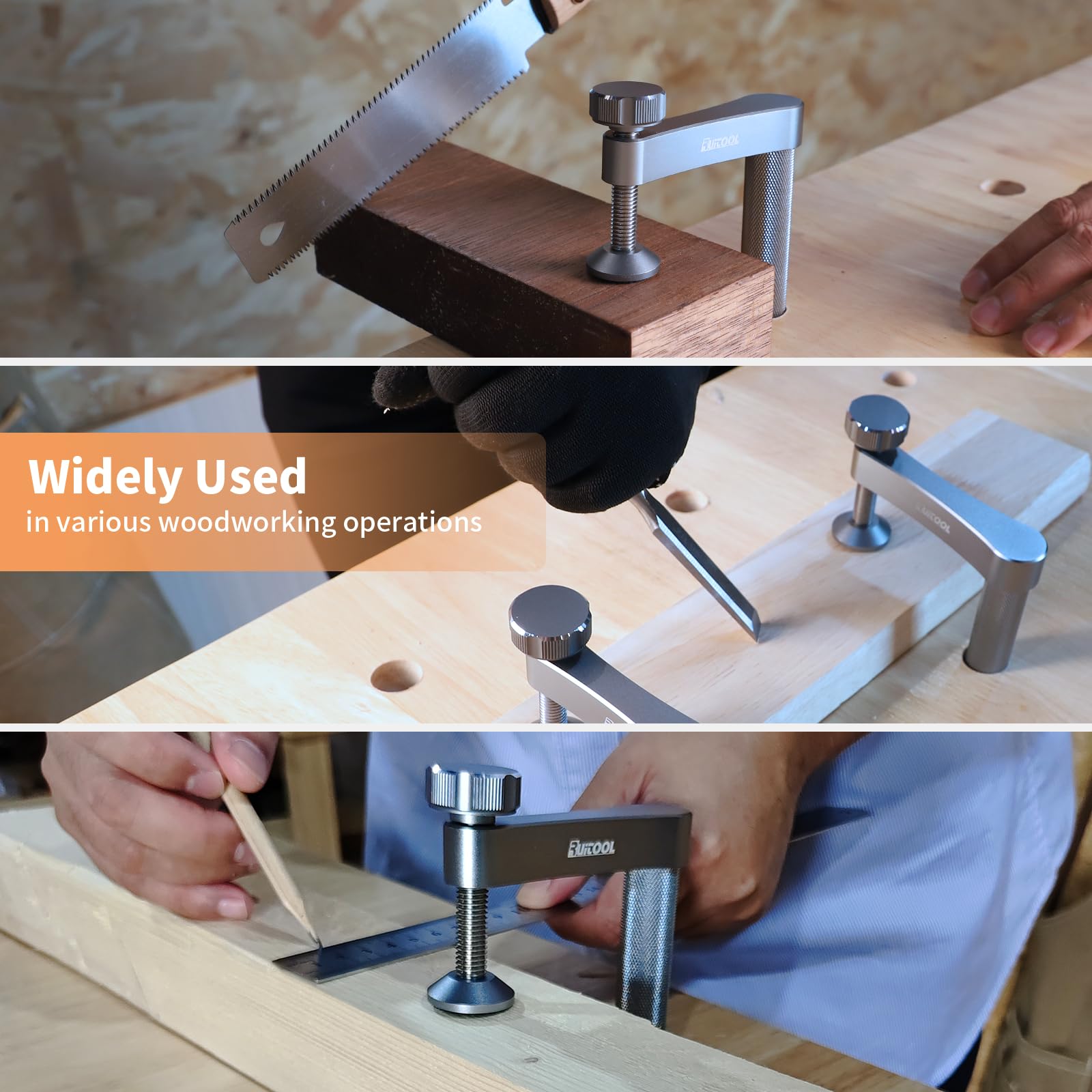 RUITOOL aluminum table clamp ideal for MFT tables and compact workshops