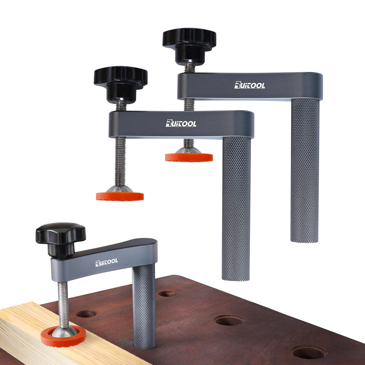 RUITOOL bench dog clamp 3/4 inch securing a wood piece during milling