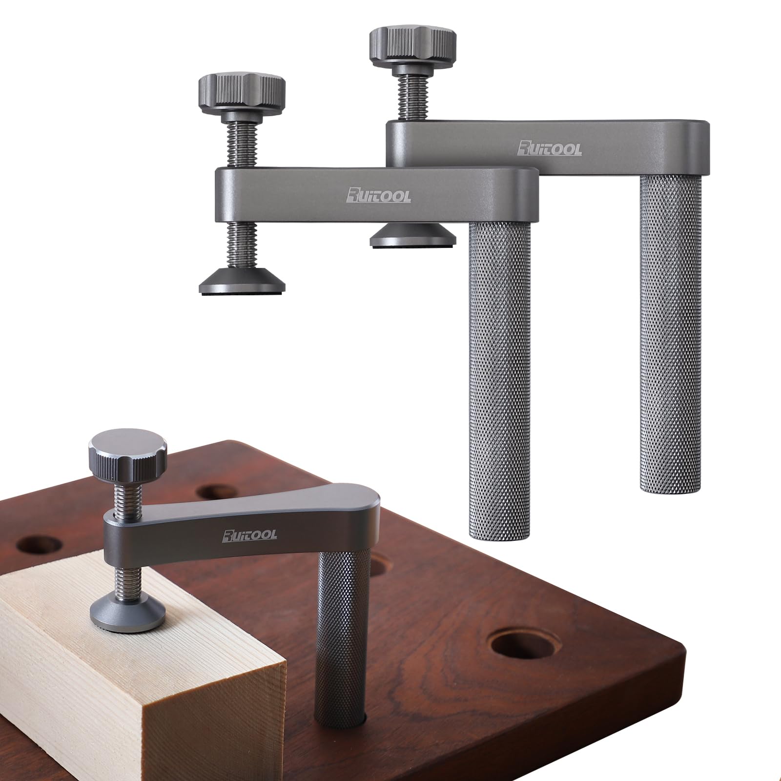 RUITOOL bench dog clamp with silicone pads for non-marking wood protection during hold