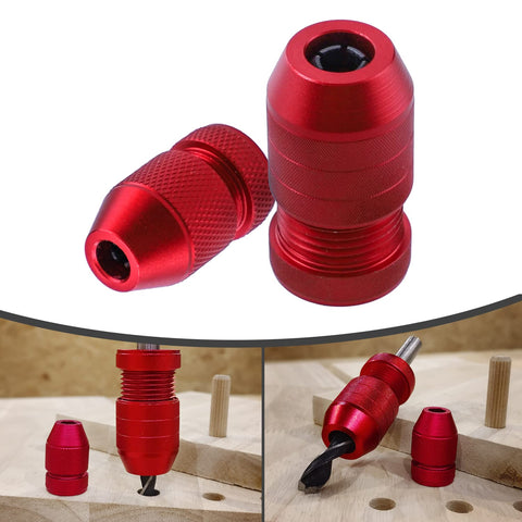 RUITOOL depth stop mounted on drill provides precise depth control.
