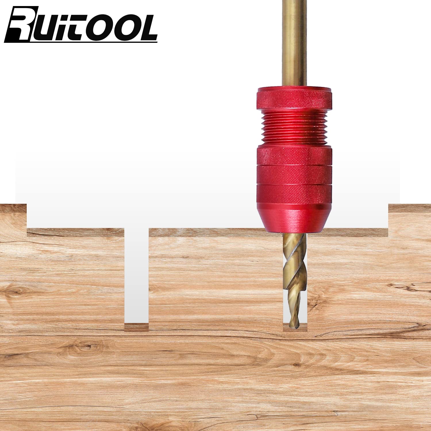 RUITOOL depth stop compatible with wood, metal, plastic projects.