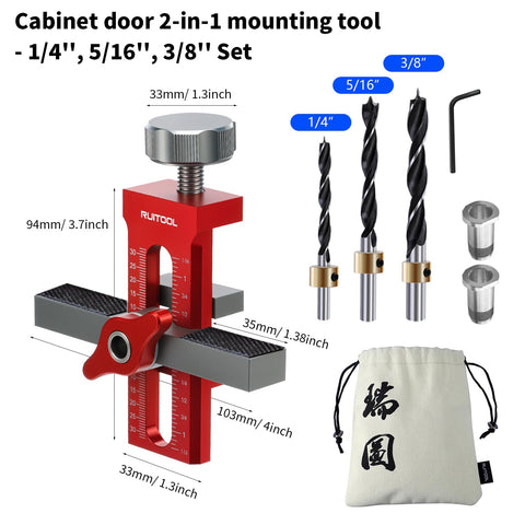 RUITOOL kit includes jig, drills, adapters, and storage bag