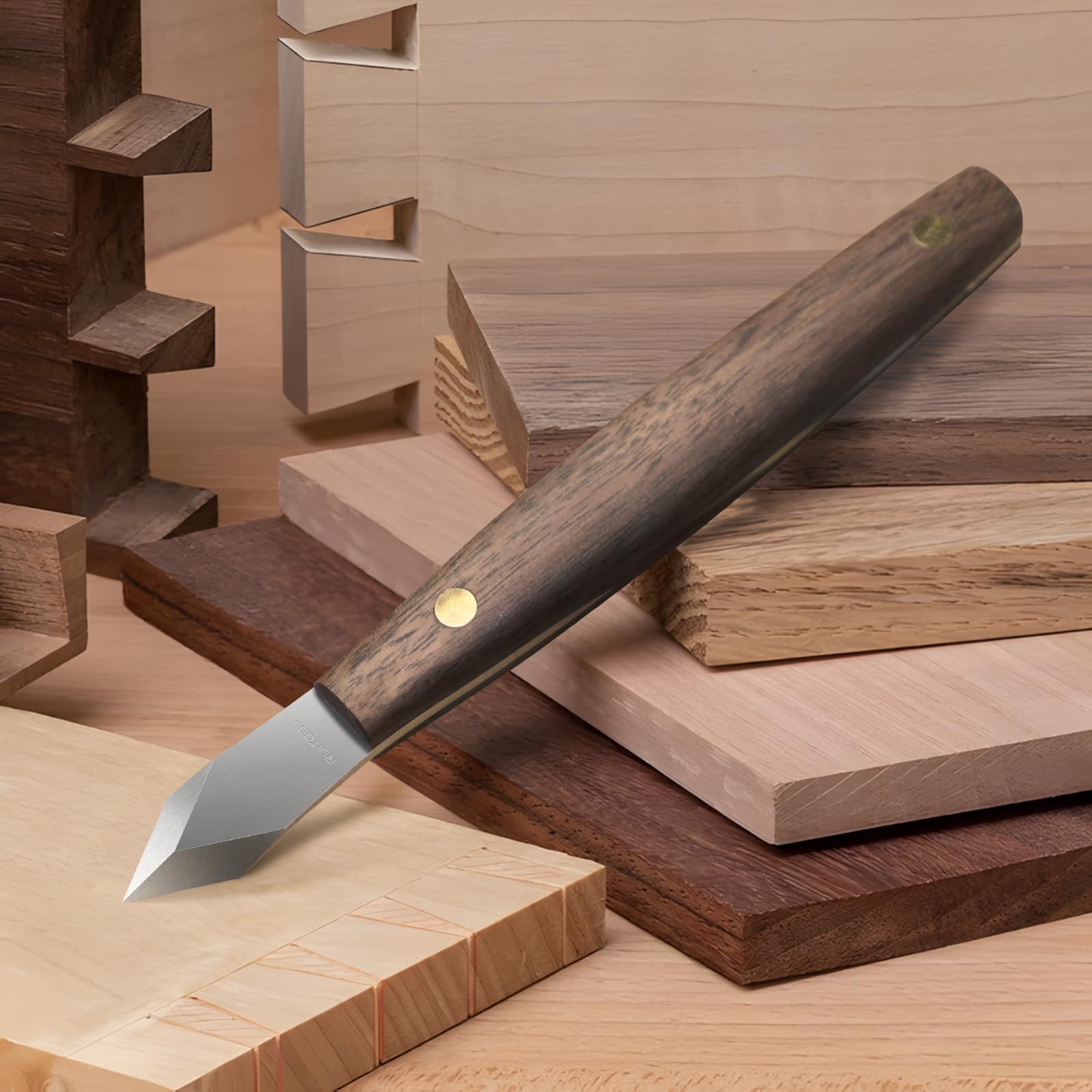 RUITOOL marking knife ideal for scribing and light carving on wood.