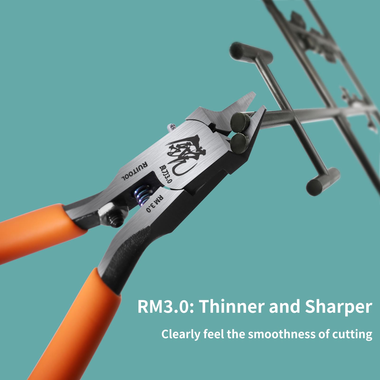 RUITOOL Nippers curved blade angle allows access to tight parts.