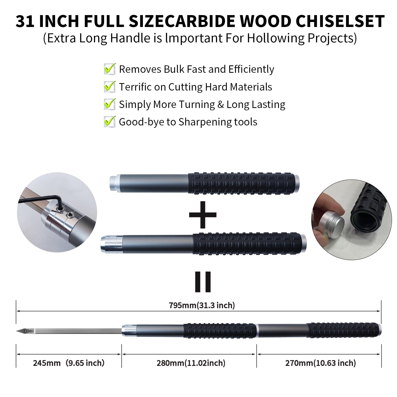 RUITOOL Rougher carbide tip for rapid material removal.