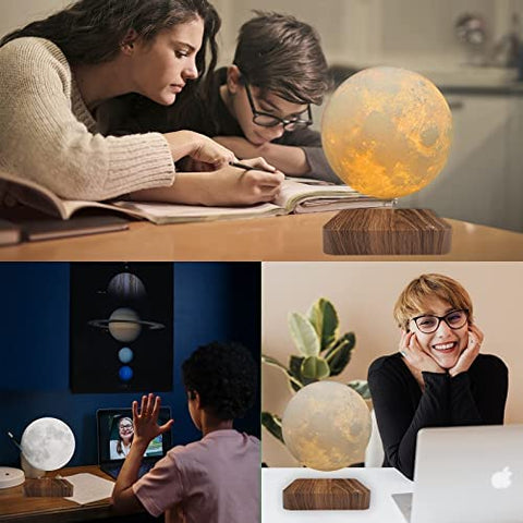 RUIXINDA office desk setup with levitating moon adds futurism.