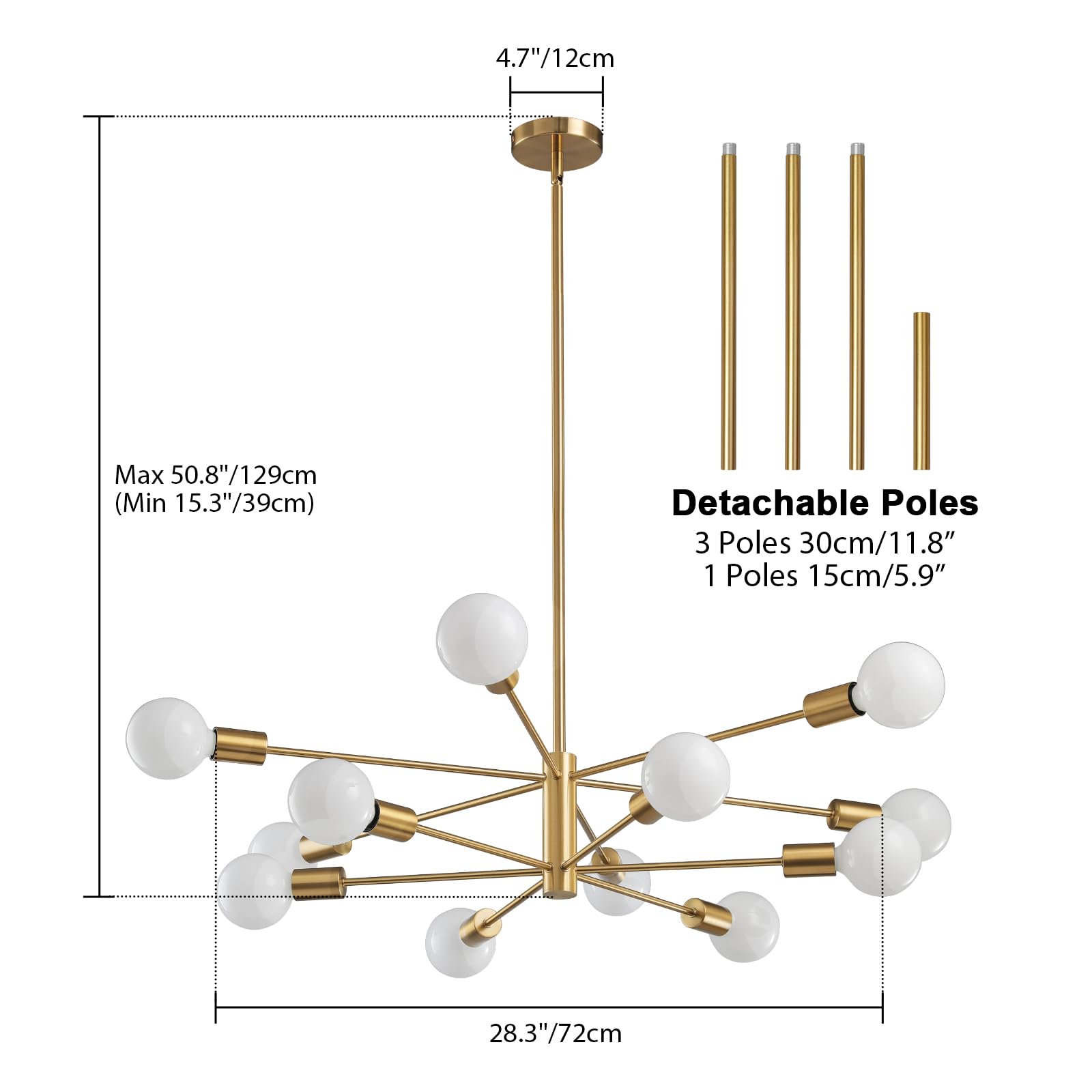 RUIYEY dining-room chandelier over table with gold finish for stylish lighting.