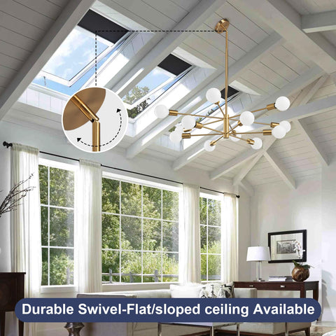 RUIYEY easy-install ceiling light for flat or sloped ceilings.