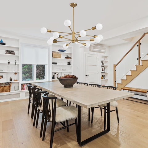 RUIYEY versatile chandelier for living rooms, kitchens, foyers, and bars.