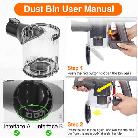 RUKHOOL V6 dust bin packaging shows single replacement unit