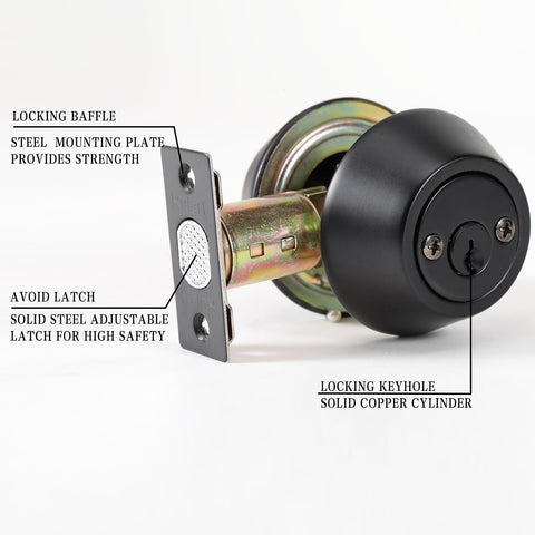Rulart deadbolt lock side profile highlighting 2-way adjustable cylinder for versatile door fit