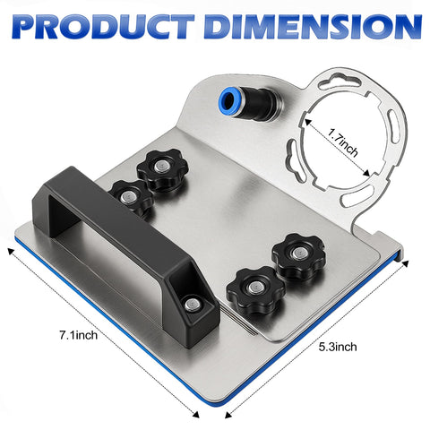 Rumexeng stand blue base plate provides stable support during tile cutting.