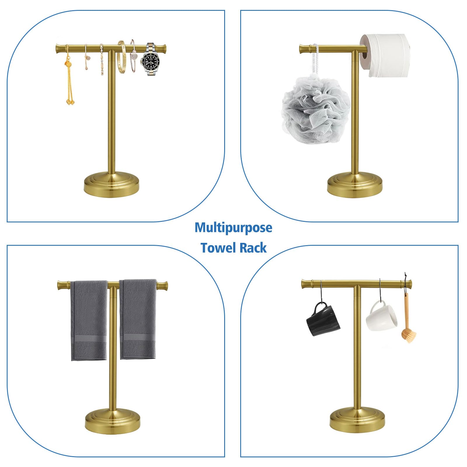 RUMOSE towel stand in bathroom setup with towels nearby